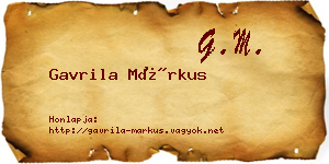 Gavrila Márkus névjegykártya